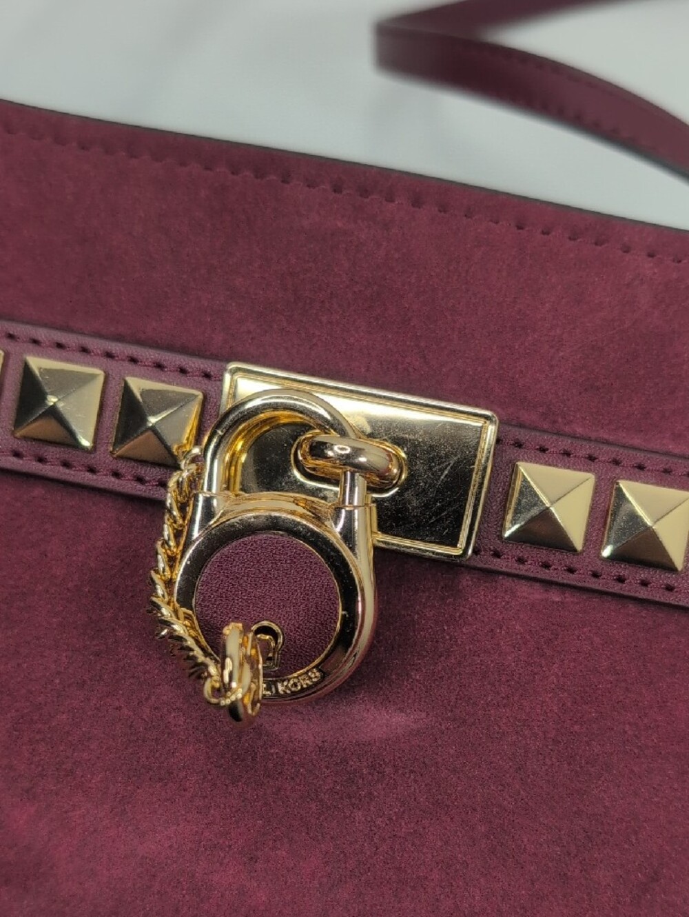 Michael Kors Hamilton Small Crossbody Suede/Leather Bag - Picture 6 of 11